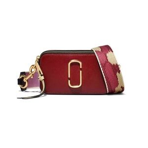 NEW Marc Jacobs Vachetta Red Burgundy Maroon Multi Snapshot Camera Crossbody Bag